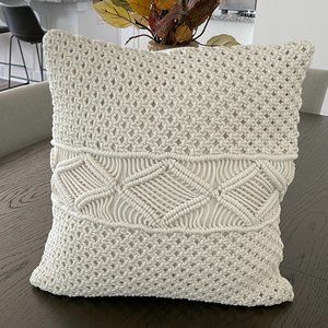 POTTERY BARN Crocheted Cotton 18x18 Pillow Cover